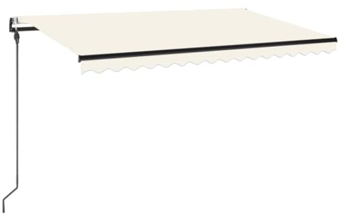 vidaXL Tenda Automatica con Sensore Vento e LED 450x300 cm Crema