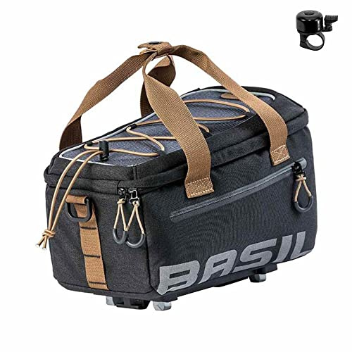 Basil Miles - Gepäckträgertasche MIK - 7 Liter - grau/schwarz inkl. Fahrradklingel