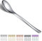 Juego de 6 cucharas de cena Kyraton de acero inoxidable de 8 pulgadas, cuchara para sopa, juego de cubiertos, resistente, fácil de limpiar, cuchara de postre, apta para lavavajillas