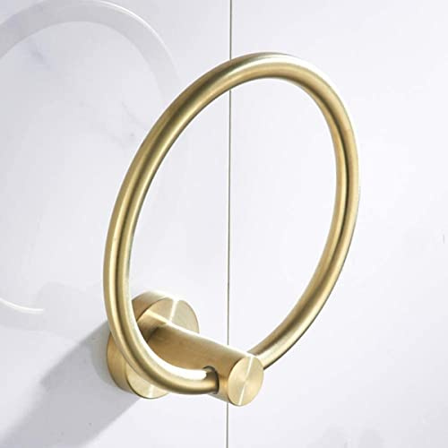 DAZZLEEX Serviette pour anneau, serviette de salle de bain dorée brossée pour porte-bague, support mural, porte-serviettes en acier inoxydable