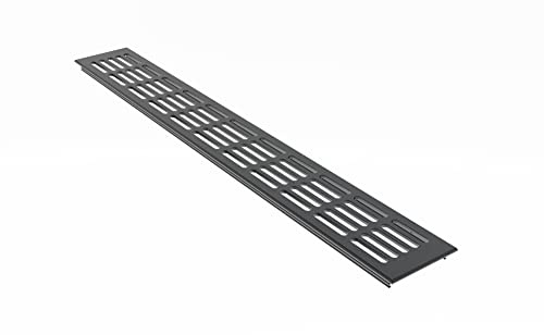 MS Beschläge Stegblech 80mm breit Aluminium Lüftungsgitter Anthrazit RAL7016 Badbelüftung Türgitter pulverbeschichtet Heizungsgitter (500mm)