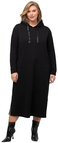 Ulla Popken Sweatklänning för kvinnor, lång klänning, svart, 50/52, svart, 50/52 SE