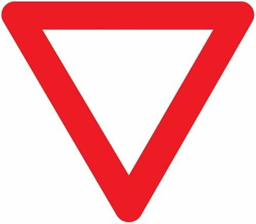 Social Crazy - Segnale Triangolare ISO 7010 in Alluminio Rosso, 30 cm - Dare la Precedenza