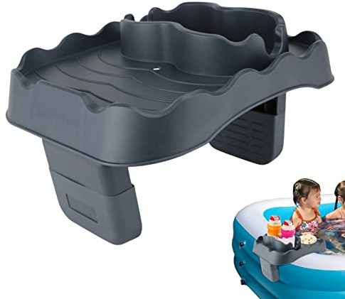 Voiakiu Hot Tub Table Shelf, Adjustable Hot Tub Side Table, Non-Slip Drink Tray with 2 Cup Holders, Fits Inflatable Spa/Pool/Bathtub Hot Tub Accessories