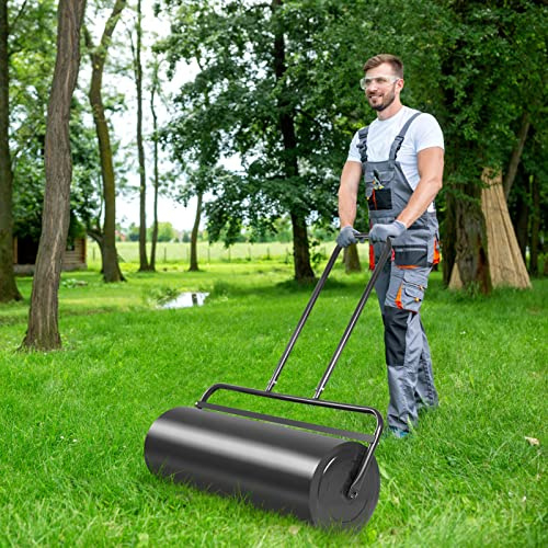 S AFSTAR 17 Gal Lawn Roller, Lawn Rollers Tow Behind Water Filled Sand Filled, Yard Roller Push Pull Behind, Lawn Soil Rollers, Grass Roller Sod Roller for Garden Lawn Yard Patio (36-inch/ 17 Gal)