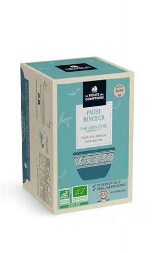 Thé pu erh pause minceur 20 infusettes 30g - La Route des Comptoirs