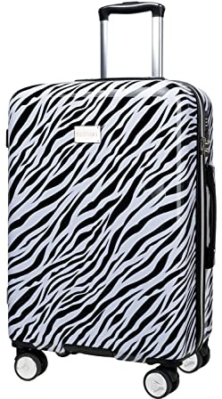 Puccini Koffer Reisekoffer Hartschalen Trolly Beautycase Beverly Hills (Zebra 10, Mittelgroß)
