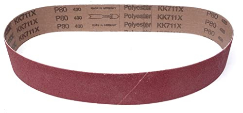 VSM KK711X Schleifband/Gewebe Schleifbänder | 30 x 2710 mm | u.a. für Metall & Stahl | Körnung/Korn: 80 (20 Bänder)