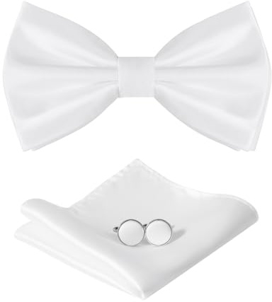 HOULIFE Fliege Herren Set Verstellbare Fliege aus Satin Vorgebunden Fliege