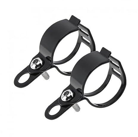 2pc Motorrad Blinker Licht Halterung 30-43mm for Motorrad Gabel Komplette Kit Verwendet Um Die Blinker Li (Color : Black)