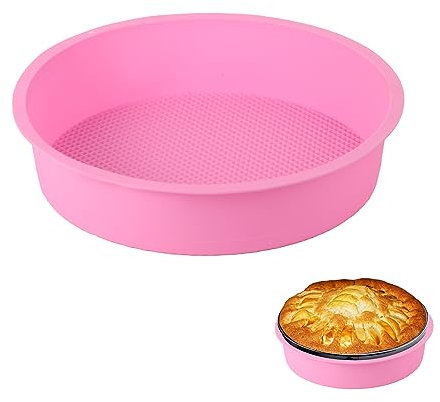 TOYMIS Käsekuchen Pfannenschutz, Silikon Käsekuchen Pfannen Wasserbad Schutz für 23/24cm Runde Springform Kuchenformen Schutz Springform Zubehör (Rosa)