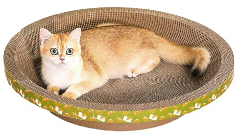Yusheng Katzen Kratzpappe Kratzschale Für Katzen Aus Pappe Rund Katzen Kratzmöbel Kratzspielzeug Katze Pappe Katzenkratzer, Karton Für Kätzchen, Kleine, Mittelgroße Katzen, 35 X 35 X 8 cm