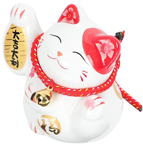 PRETYZOOM 1stück Glückskatze Keramik Niedliche Maneki Neko Figur Für Kreative Heimdekoration Feng Shui Und Photo Prop Für Katzenliebhaber Und Sammler Charmante Feng Shui Glückskatze