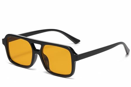 WDZAYXC Gafas de sol rectangulares elegantes para hombre y mujer, protección UV