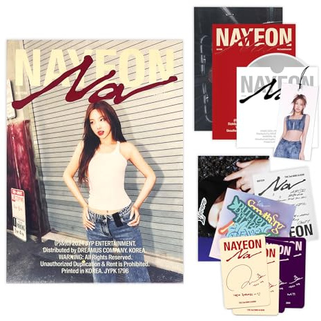 NAYEON - 2nd Mini album [NA] (C Ver.) Out Box R + Envelope + Postcard + Photobook + Hang Tag + Photocard + Track Sticker Pack + Mini Folded Poster + 2 Extra Photocards