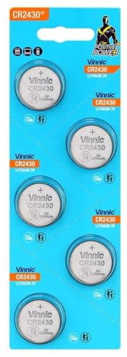 Pile Cr2430 3v Lithium- Lot De 5 Piles Cr2430 - Format Plat Et Compact - Batteries Lithium CR 2430 - Haute Qualité - Longue Durée De Vie - Puissance, Fiabilité Et Performances Garanties