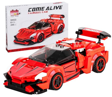 F1 Auto ab 9 Jahre, Formel 1 Rennwagen Auto kompatibel mit Lego Technic, 288-teiliges 1:20 Rod Modell ähnlich Lykan HyperSport, Perfektes Geburtstag Geschenk für Kinder ab 7 8 9 10 Jahren