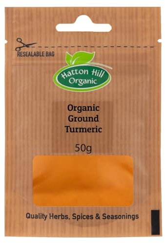 Organic Turmeric Powder 50g by Hatton Hill Organic | Rich, Earthy Flavour & Vibrant Colour | Perfect for Curries & Cooking