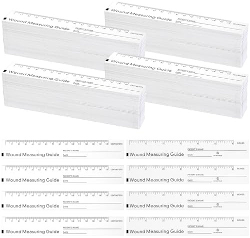 Janlaugh 100 Pcs Wound Ruler 6 Inch Wound Measuring Tape Paper Guide Ruler Double Sided Disposable Paper Tape Measure Measurement Tools for Nurses