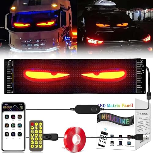 LED Occhi del Diavolo per Auto e Camion, Display Flessibile Programmabile, Luci Dinamiche Colorate