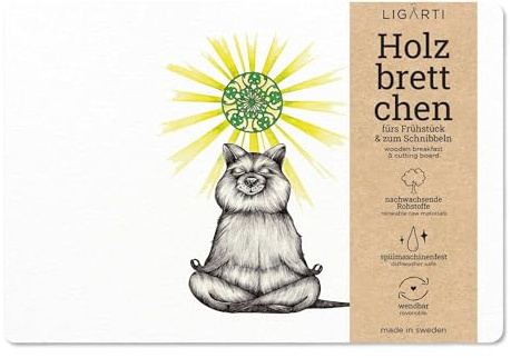 Ligarti® Frühstücksbrettchen aus Holz | Nachhaltiges Frühstücksbrett 22x15 cm, ideal für köstliche Frühstücksmomente | Hergestellt in Schweden, spülmaschinenfest