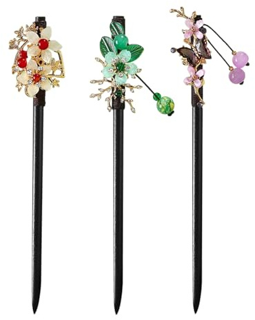 3 Pezzi Di Accessori Per Capelli Retrò, Accessori Per Capelli In Legno, Forcelle Di Elementi Floreali, Accessori Per Capelli Elei, Accessori Per Decorazioni Per Acconciatura.