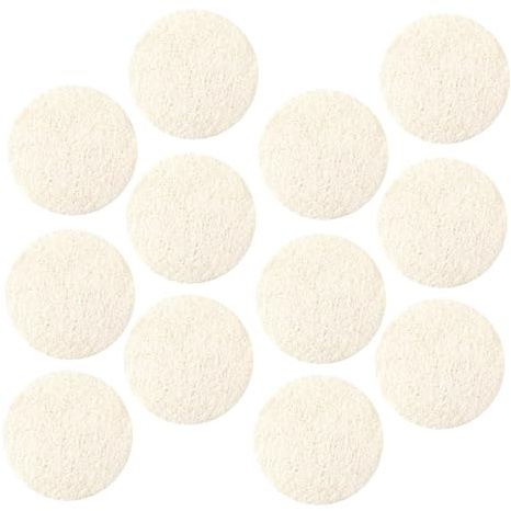 Healeved 12 Stück Gesichts Luffa Peeling Schwämme 5,5cm Natürlicher Luffa Gesichtsschwamm Sanftes Peeling Porentiefe Reinigung Ölentfernung Wiederverwendbar für Damen Herren Bad