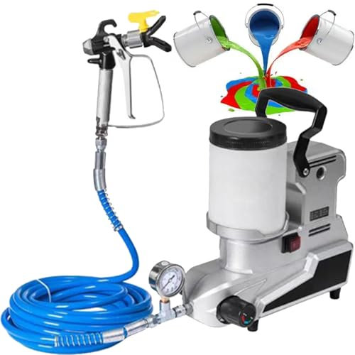 Spruzzatore elettrico airless per vernice, spruzzatore portatile airless con pistola a spruzzo e tubo flessibile da 5 m, capacità 2,5 l, spruzzatore per vernice per pareti e soffitti