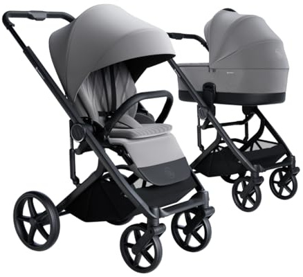 Avionaut Sirius Kombikinderwagen 2-in-1 – mit Babywanne & drehbarem Sportsitz, ab Geburt, große Räder, verstellbare Rückenlehne, gute Luftzirkulation, Stoßdämpfer, modernes Design