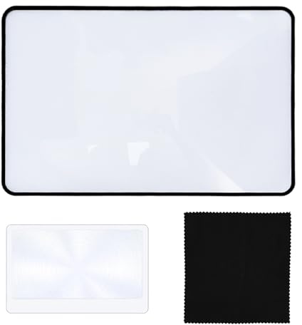 Lot de 4 loupes de lecture, loupes de lecture, loupes pratiques pour personnes âgées, enfants, livres, journaux – Chiffon de nettoyage inclus