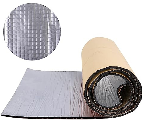Pamatio 10 mm dick Dämmmatte Auto Selbstklebend Kautschuk Isoliermatte Schallschutzmatte Schaumstoffrolle Mattenrolle (25cm x 200cm) Schallschutz Folie Dämmung Isolierung