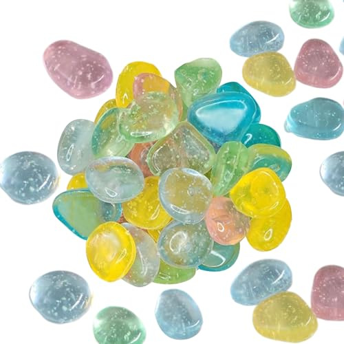 Galets Phosphorescents | Roches Luminescentes Pour Decoration Exterieure - Gravier Lumineux Coloré pour Jardin Aquarium Décoration Extérieure