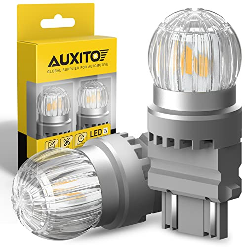 AUXITO 3157 LED Bulb Amber Yellow, Turn Signal Light 3157A 3156 3056 3057 4157 3047 4057 3457 4114 Super Bright for Rear Front Blinker Turn Signal Marker Parking Light, Pack of 2