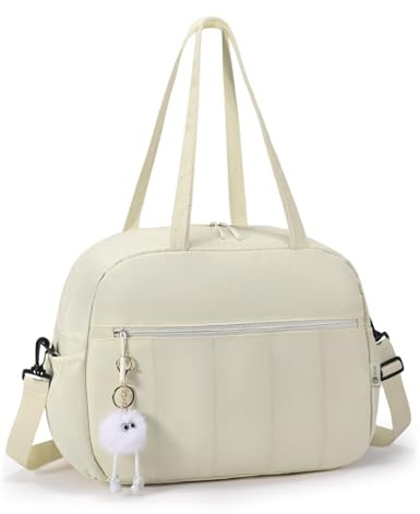 BAGZY Puffer Resväska Damer Väska Handväska 40x30x20 för Flygplan Sportväska 27L Vattentät Resa Toteväska Klinikväska Födelse Sjukhusväska Med PVC för Våt Lärare Fitness Gym Helgen