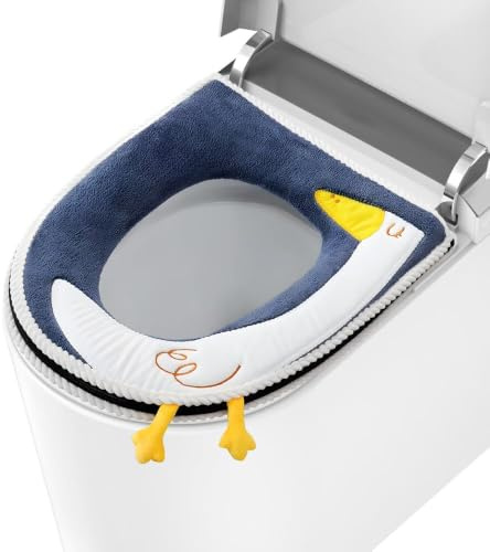 yotutun Toilettensitzbezug, WC Sitzbezüge Universal Reißverschluß Waschbar Antibakterielles Toilettensitzabdeckung Kissen Pads WC Sitzkissen Wasserdichter WC Sitz Wärmer mit Griff
