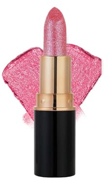 Rouge à lèvres à paillettes métallisées, 3,5 g, brillant, brillant, léger, hydratant, durable, imperméable et résistant aux taches (C)