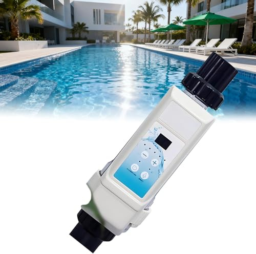 WTRYRN Générateur de Chlore au sel avec Affichage de la salinité, système de chloration Automatique de l'eau salée, avec Affichage de la salinité,pour Piscine creusée 8g/h