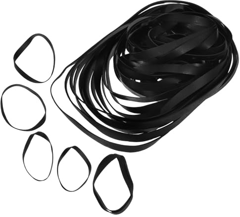 ANDRESLAD Lot de 50 Courroies en Caoutchouc Noir pour Enregistreur et Platine, Remplacement pour Entretien Cassette, Performance Stable et Restauration de Vitesse