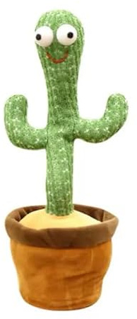 Dancing Cactus Toy - Talking and Singing Mimicking Cactus that Repeats What You Say, Light Up Interactive Plush Sensory Toy with Recording and Songs, Fun Gift for Toddlers, Kids and Adults
