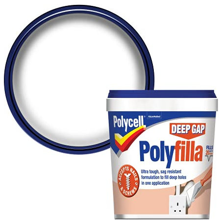 Polycell 20207 Ready Mixed Tub Deep Gap Polyfilla, 1 L - White