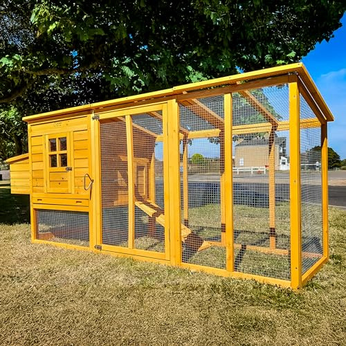 Cocoon 4000WX 8ft Chicken Coop – Wooden Hen House with Pull-Out Tray, 3-Compartment Nest Box, 4 Perches & Opening Roof – Ideal for 4–6 Birds