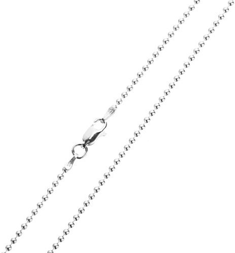 Kugelkette Silberkette Halskette für Damen Herren 925 Sterling Silber 1.8 mm Karabinerverschluss 60 cm