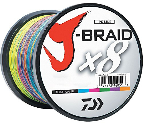 Daiwa J-BRAIDX8, 500YD Filler Spool, Multi-Color, Mono Dia.= 10lb.