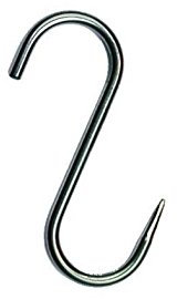Gancho para carnicería, gancho para carnicero, ahumado, gancho de acero inoxidable, gancho para trucha, gancho S, deseo: 160/6 mm, 20 unidades