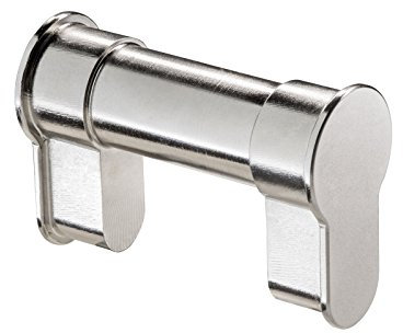 EASYBLIND Universal-Blindzylinder verstellbarer und feuerfester Profil-Zylinder 50-76 mm Türstärke vernickelt mit Steckmechanismus