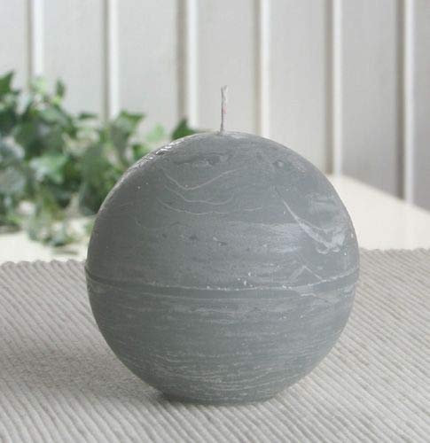 CandleCorner Rustik-Kerzen Kugelkerze, 8 cm Ø, Grau