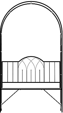 Outsunny Bank mit integrierter Rosenbogen Metall Gartenbank Rankhilfe für Kletterpflanzen Gartenbogen Rankbogen für Rosen Garten 115 x 59 x 203 cm Schwarz