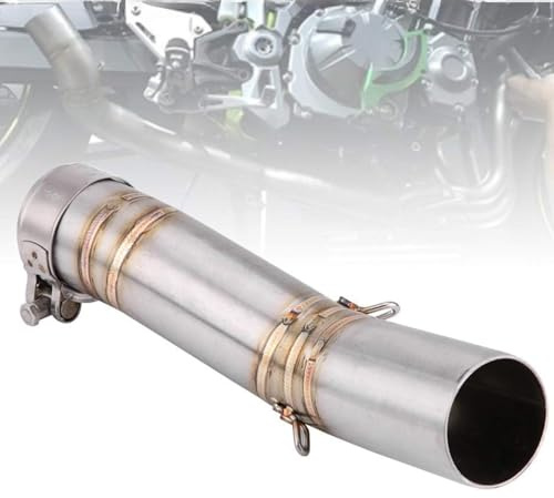 Jadeshay Scarico Moto Tubo,Tubo di Scarico per Moto Centrale In Acciaio Inox Tubo Centrale Slip-On Connettore Refitting Sostituzione Compatibile con Suzuki GSX- R600 / GSX-R750 K7 2007