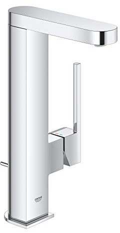 Grohe Plus Badarmatur - Einhand-Waschtischbatterie, L-Size chrom herausziehbarer Auslauf mit Zugstangen-Ablaufgarnitur 23843003