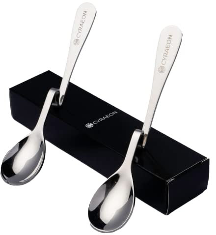 Cyraeon 15CM Jar Spoons, Jam Spoon, Spoon for Sauces, Dip, Chutneys and Pickles. Stainless Steel, 2 Spoons Included. Perfect to Hang on Jars Without Mess. Kitchen Gift.